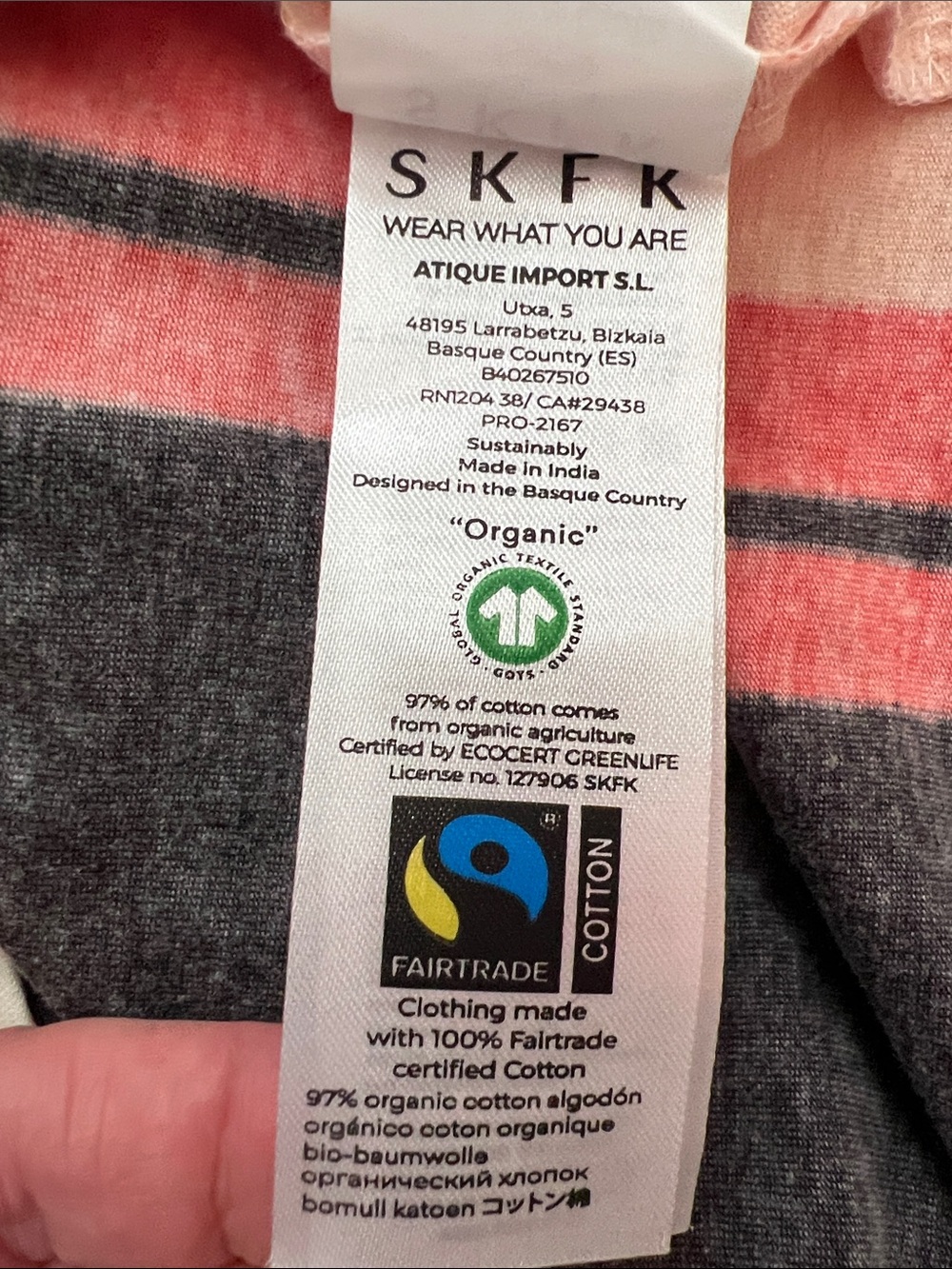SKFK Maika GOTS Knit Sheath Dress Colorblock Curves Size 6 NWT FLAW - Picture 7 of 12